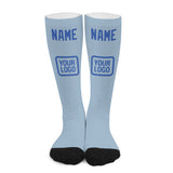 Custom Light Blue Sky Blue Knee-High Sock