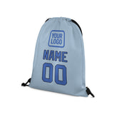 Custom Light Blue Sky Blue Drawstring Bag
