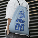 Custom Light Blue Sky Blue Drawstring Bag