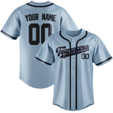 Custom Light Blue & Navy Colors Design Sports Baseball Jersey