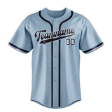 Custom Light Blue & Navy Colors Design Sports Baseball Jersey