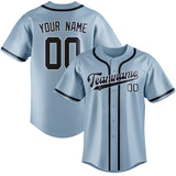 Custom Light Blue & Navy Colors Design Sports Baseball Jersey