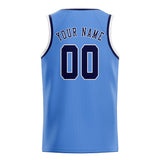 Custom Light Blue & Navy Colors Design Sports Basketball Jersey