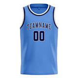 Custom Light Blue & Navy Colors Design Sports Basketball Jersey