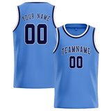 Custom Light Blue & Navy Colors Design Sports Basketball Jersey