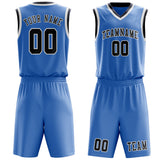 Custom Light Blue Navy Basketball Set