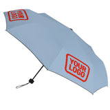Custom Light Blue Orange Red Automatic Umbrella