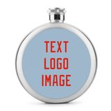 Custom Light Blue Orange Red Hip Flask