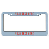 Custom Light Blue Orange Red License Plate Frame