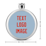 Custom Light Blue Orange Red Hip Flask
