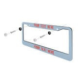 Custom Light Blue Orange Red License Plate Frame