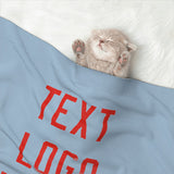 Custom Light Blue Orange Red Pet Blanket