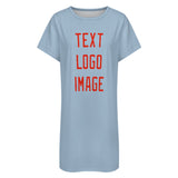 Custom Light Blue Orange Red Nachthemd