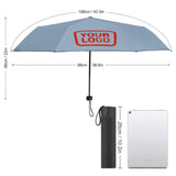 Custom Light Blue Orange Red Automatic Umbrella