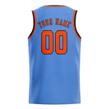 Custom Light Blue & Orange Red Colors Design Sports Basketball Jersey