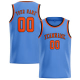 Custom Light Blue & Orange Red Colors Design Sports Basketball Jersey