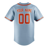 Custom Light Blue & Orange Red Colors Design Sports Baseball Jersey