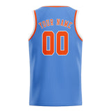 Custom Light Blue & Orange Red Colors Design Sports Basketball Jersey