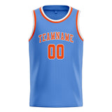 Custom Light Blue & Orange Red Colors Design Sports Basketball Jersey