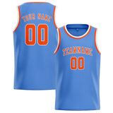 Custom Light Blue & Orange Red Colors Design Sports Basketball Jersey