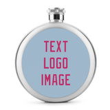 Custom Light Blue Pink Hip Flask