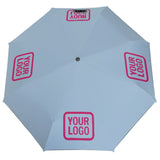 Custom Light Blue Pink Automatic Umbrella