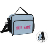Custom Light Blue Pink Lunch Bag