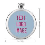Custom Light Blue Pink Hip Flask