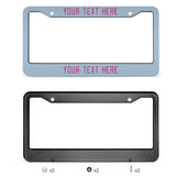 Custom Light Blue Pink License Plate Frame