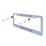 Custom Light Blue Pink License Plate Frame