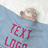 Custom Light Blue Pink Pet Blanket
