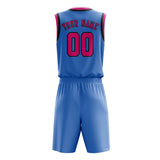Custom Light Blue Pink Basketball Set