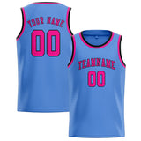 Custom Light Blue & Pink Colors Design Sports Basketball Jersey