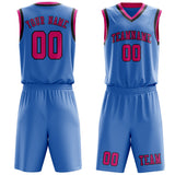 Custom Light Blue Pink Basketball Set