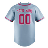 Custom Light Blue & Pink Colors Design Sports Baseball Jersey