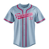 Custom Light Blue & Pink Colors Design Sports Baseball Jersey