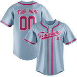 Custom Light Blue & Pink Colors Design Sports Baseball Jersey
