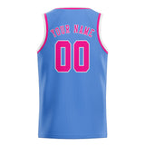 Custom Light Blue & Pink Colors Design Sports Basketball Jersey
