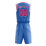 Custom Light Blue Pink Basketball Set
