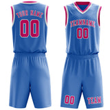 Custom Light Blue Pink Basketball Set