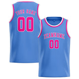 Custom Light Blue & Pink Colors Design Sports Basketball Jersey