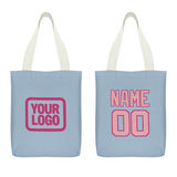 Custom Light Blue Light Pink Canvas Tote Bag