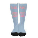 Custom Light Blue Light Pink Knee-High Sock