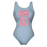 Custom Light Blue Light Pink Swimsuit