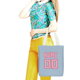 Custom Light Blue Light Pink Canvas Tote Bag
