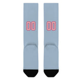 Custom Light Blue Light Pink Knee-High Sock