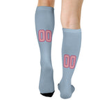 Custom Light Blue Light Pink Knee-High Sock