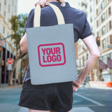 Custom Light Blue Light Pink Canvas Tote Bag
