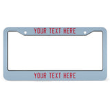 Custom Light Blue Red License Plate Frame