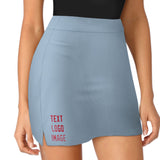 Custom Light Blue Red A-Line Skort